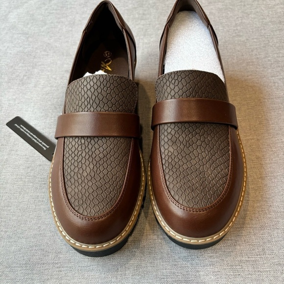 Athlefit Platform Penny Loafers Casual Comfort Slip on Business Work Dress 9.5 - Picture 2 of 8